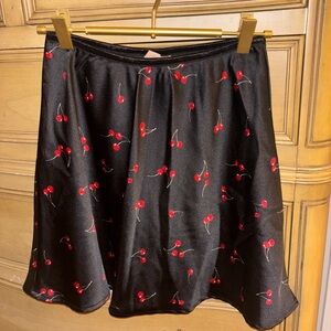 Black Cherry Print Skirt